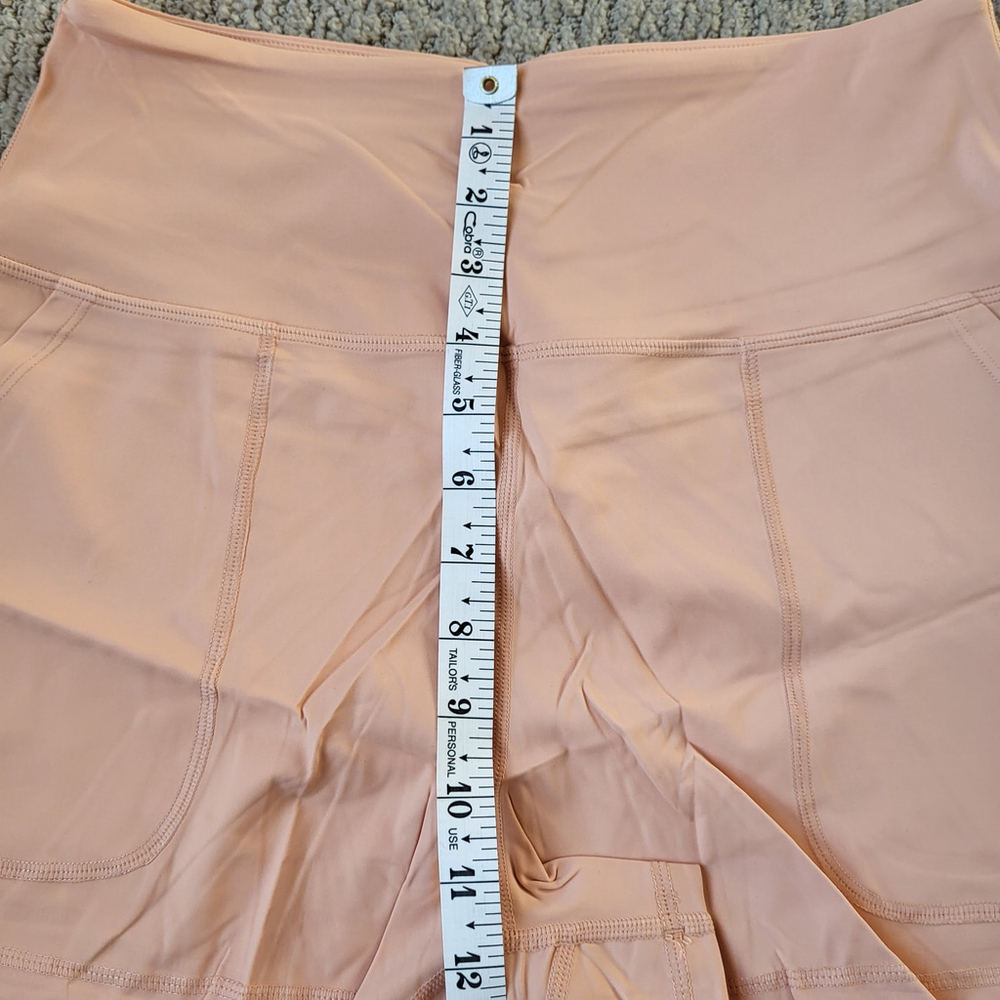 Women’s Wide Leg High Waisted Athletic Shorts – Pinspark – Peach – Size M – NWT - Picture 3 of 10